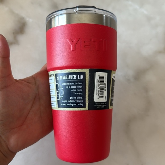 YETI RAMBLER 16 oz Tumbler Travel Mug with Magslider Rescue Red - Picture 8 of 10